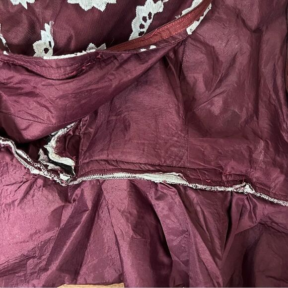 HANDMADE Lace African Style Formal Top Skirt Burgundy White Hand Crafted - Picture 12 of 13